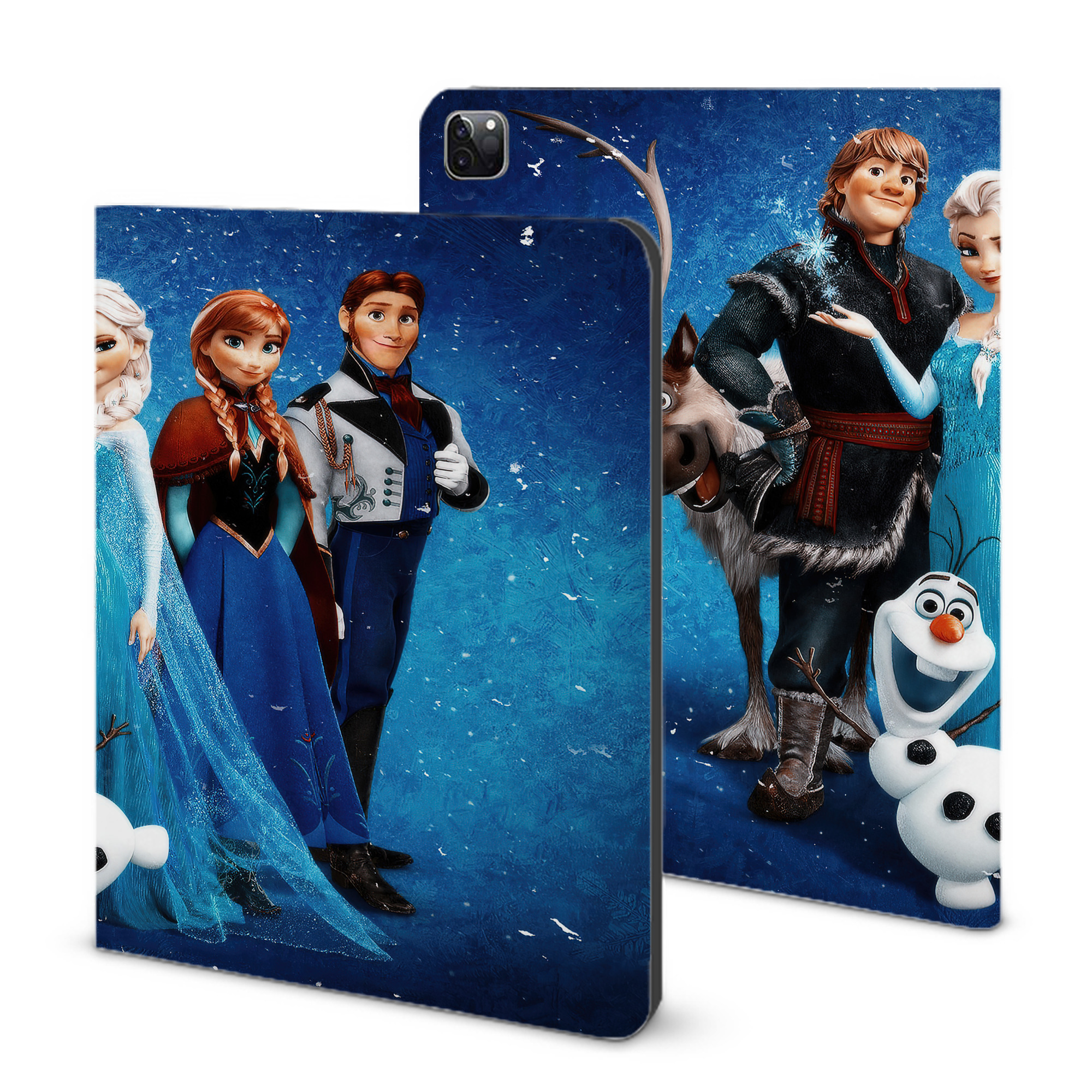 （画像用） アナと雪の女王 アンナ エルサ Frozen Anna Elsa IPad ケース ブック型 PUレザー TPU 耐衝撃 軽量 薄型 ペン収納なし 全面保護 IPad 各モデル対応